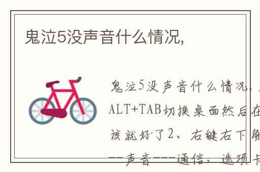 鬼泣5没声音什么情况,