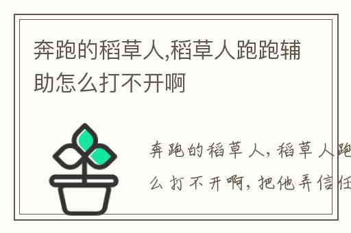 奔跑的稻草人,稻草人跑跑辅助怎么打不开啊