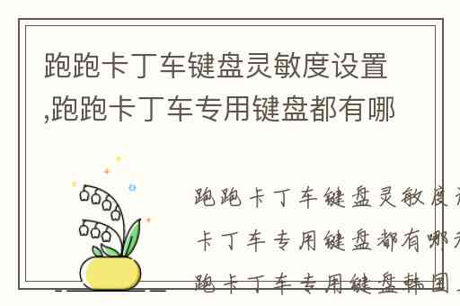 跑跑卡丁车键盘灵敏度设置,跑跑卡丁车专用键盘都有哪种