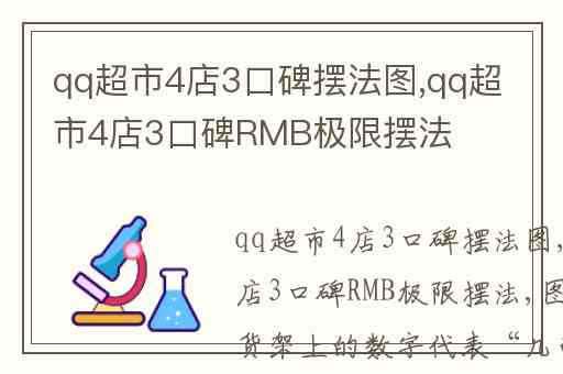 qq超市4店3口碑摆法图,qq超市4店3口碑RMB极限摆法