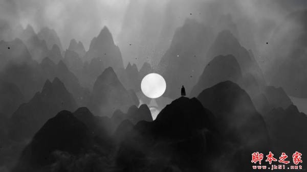 Wallpaper Engine 黑白风落月山水动态壁纸 免费版
