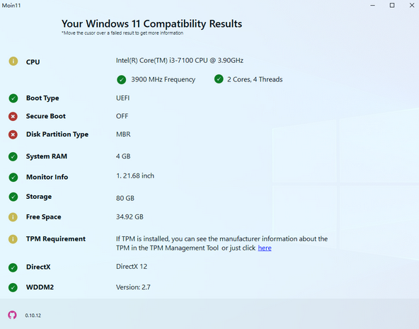 Win11兼容检测工具Moin11 v0.10.12 绿色免费版
