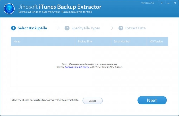 Jihosoft iTunes Backup Extractor V7.4.6.0 英文安装版(附安装使用教程)
