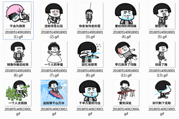 抖音回忆总想哭动态表情包 15P 高清无水印版