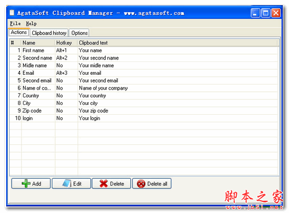 Agatasoft Clipboard Manager(剪贴板管理软件) v1.0 免费安装版
