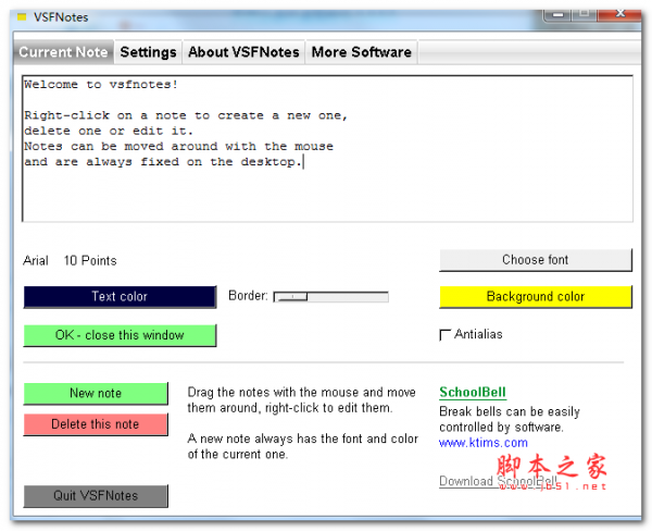 VSFNotes桌面便签 2.0 免费绿色英文版